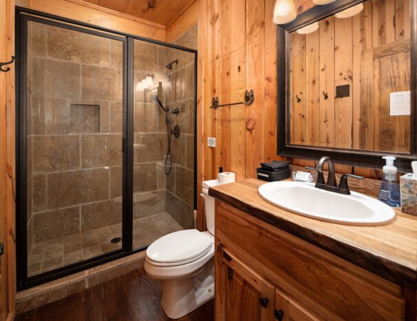 Birch Laurel Bathroom Hilltop CAbin